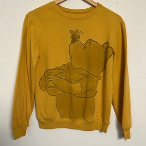 Disney Winnie the Pooh Bee Honey Pot Graphic Sweatshirt Yellow Women's Small